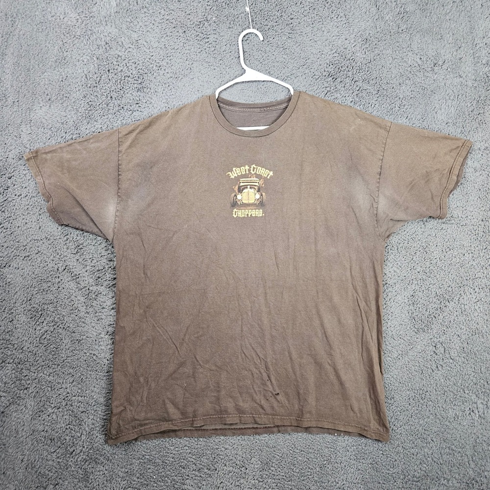West Coast Choppers Mens Brown Hot Rod Graphic T-Shirt Original Outlaw‎ XL